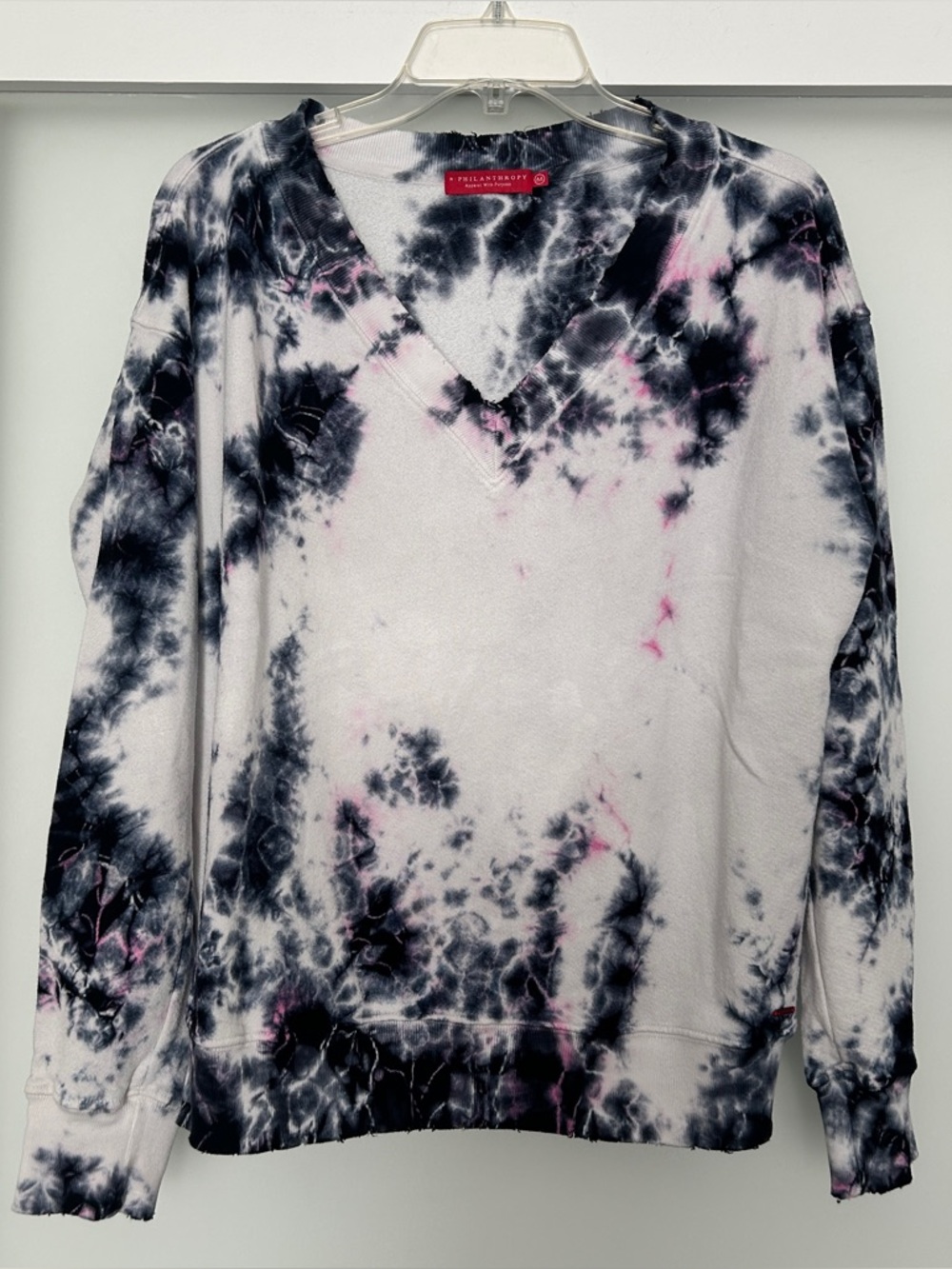 n:philanthropy pullover v neck lightweight sweatshirt tie dye M